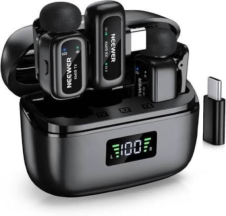 MICROFONO SOLAPERO INALAMBRICO NEEWER KM19,48Hz/24BIT, 30H DE BATERIA, CANCELACION DE RUIDO DE 3 NIVELES, 100M — HILAX.PE Camaná