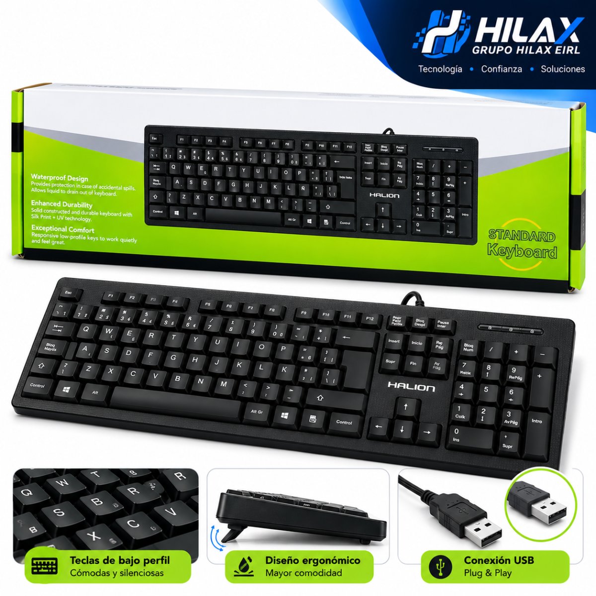 TECLADO HALION HA-K390 USB — HILAX.PE Camaná