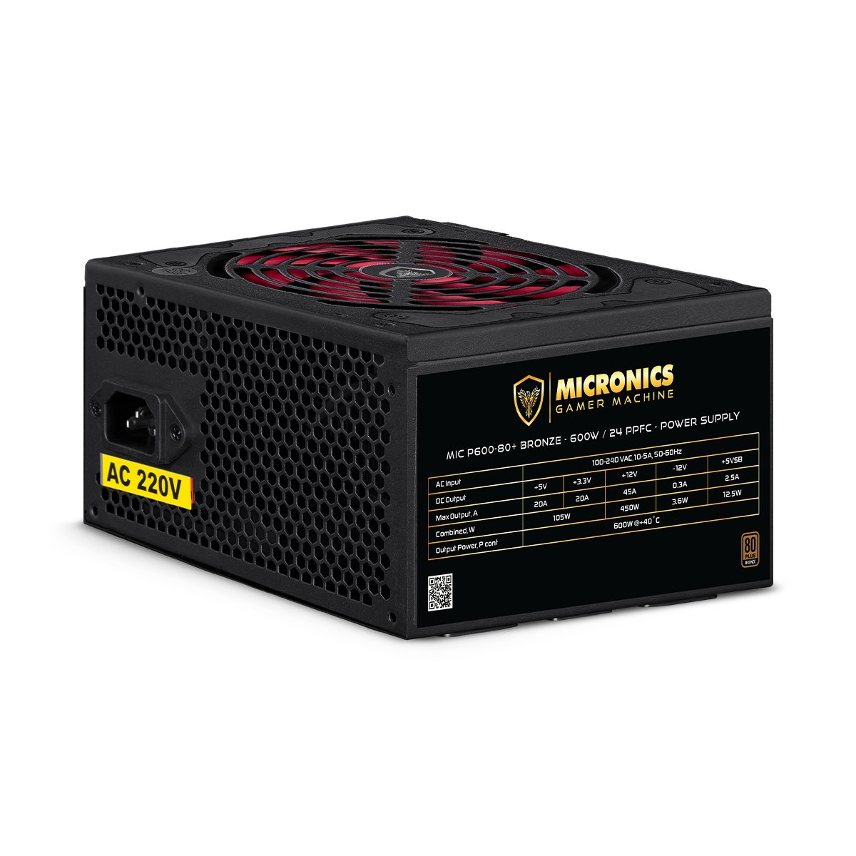 FUENTE DE PODER ATX MIC P600-80 600W 80PLUS BRONZE — HILAX.PE Camaná