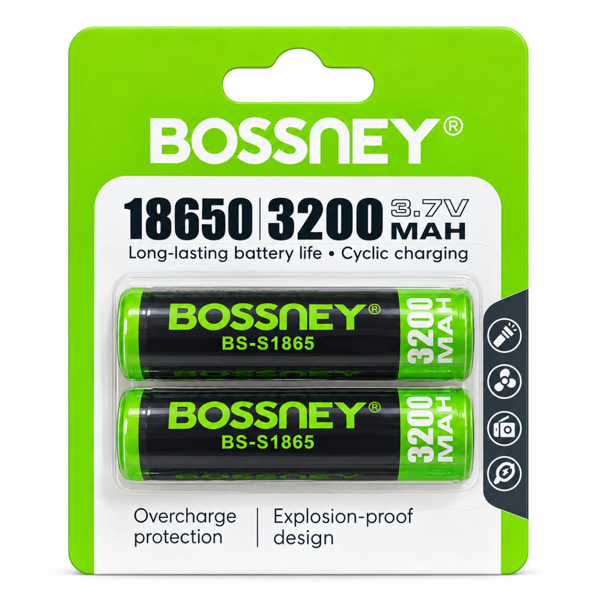 PILA RECARGABLE BOSSNEY 18650 3200MAH 3.7V — HILAX.PE Camaná