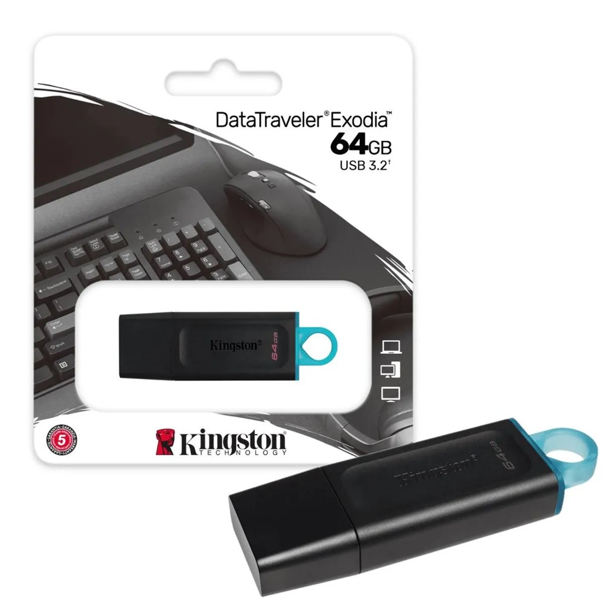 USB KINGSTON 64GB, DATATRAVELER EXODIA NEGRO TURQUEZA — HILAX.PE Camaná