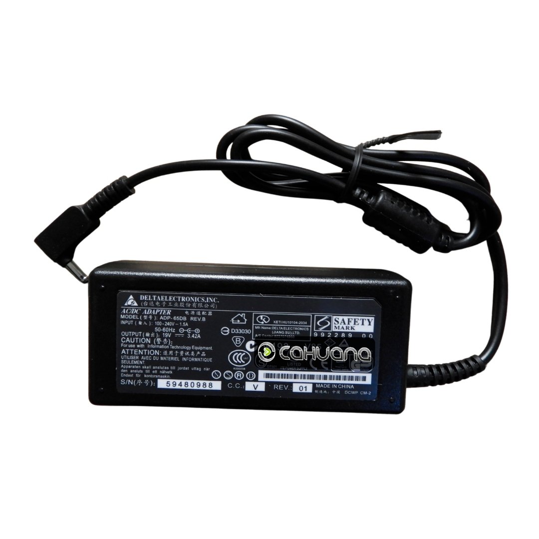 CARGADOR LAPTOP ASUS 19V 3.42A PUNTA DELGADA (4.0*1.35)