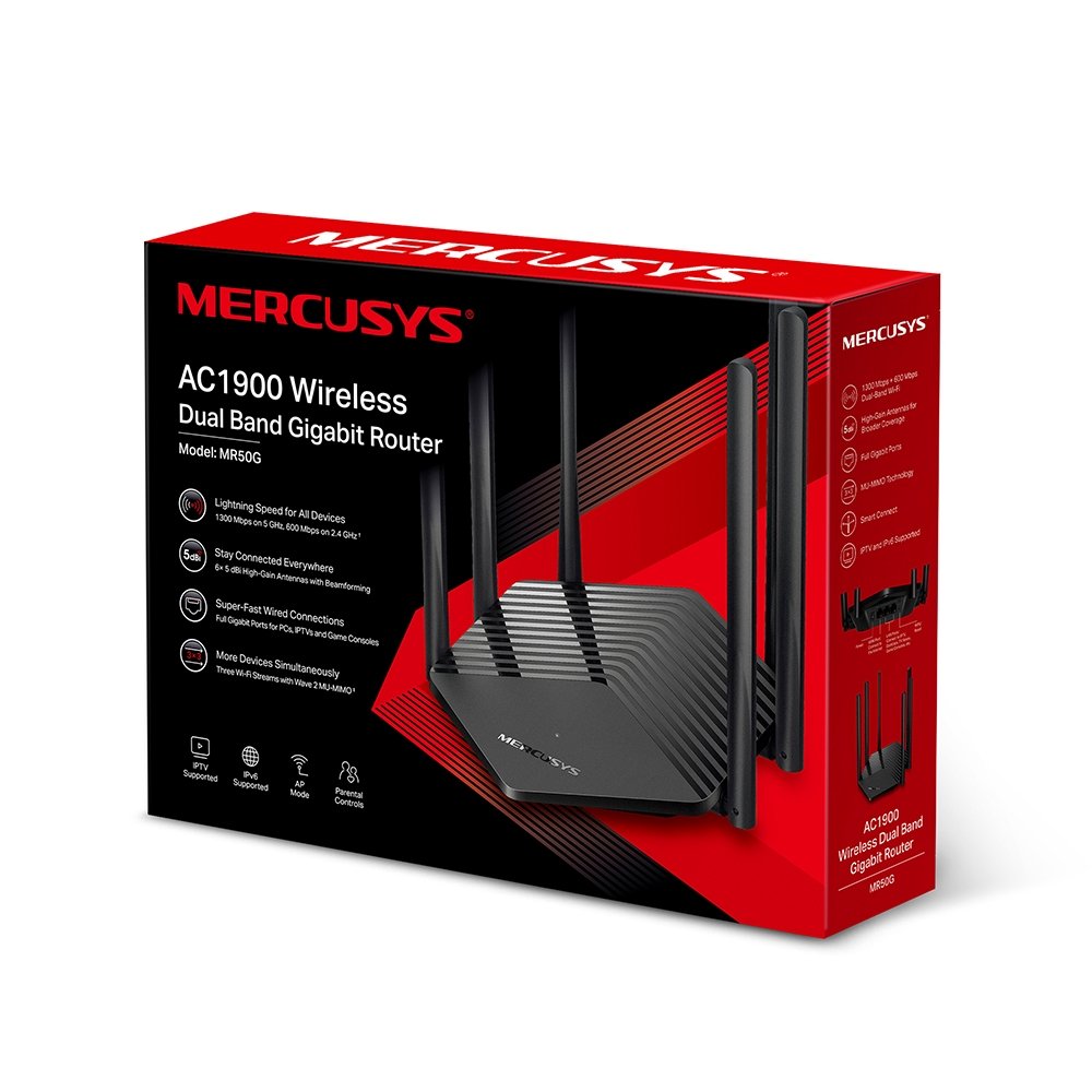 ROUTER MERCUSYS AC1900 MR50G DUAL BAND GIGABIT en HILAX.PE Camaná