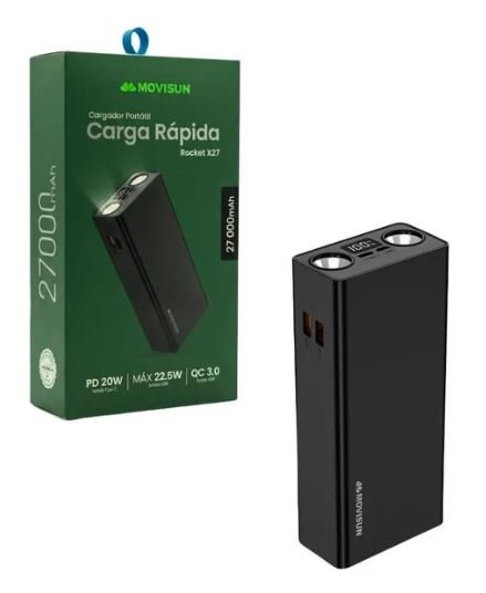 POWER BANK MOVISUN ROCKET X27 22.5W VERDE en HILAX.PE Camaná