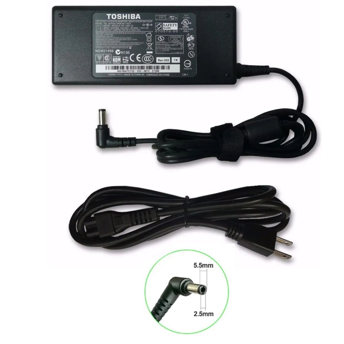 CARGADOR LAPTOP TOSHIBA 19V 3.42A (5.5*2.5)