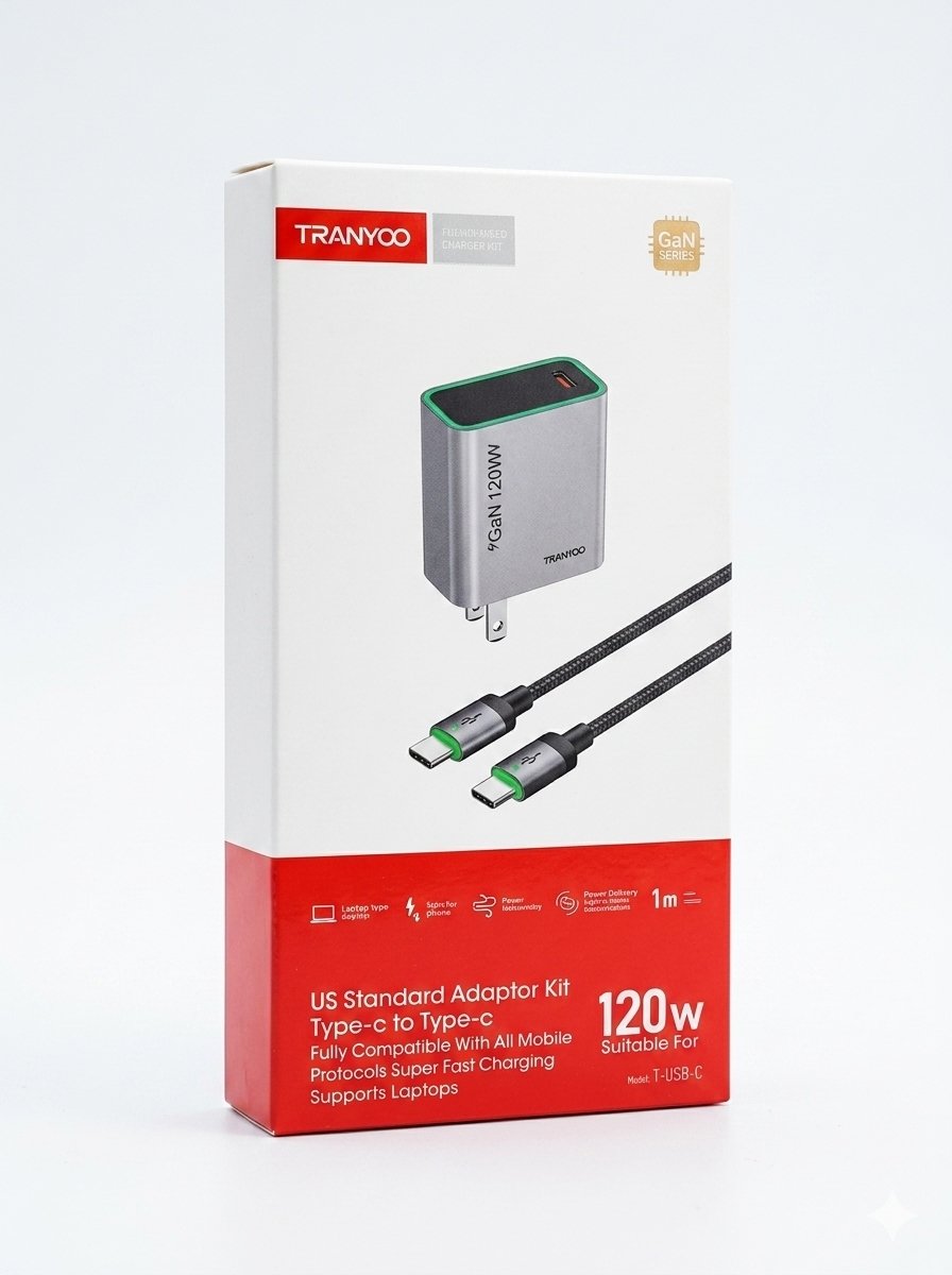 CARGADOR TRANYOO T-US8C 120W TIPO C A C, 1M