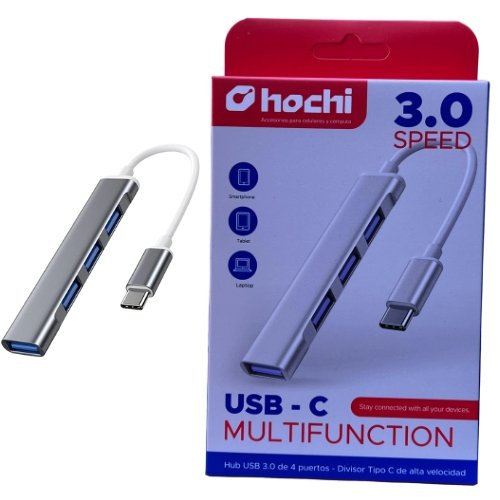 HUB USB HOCHI #203 TIPO C METALICO 3.0