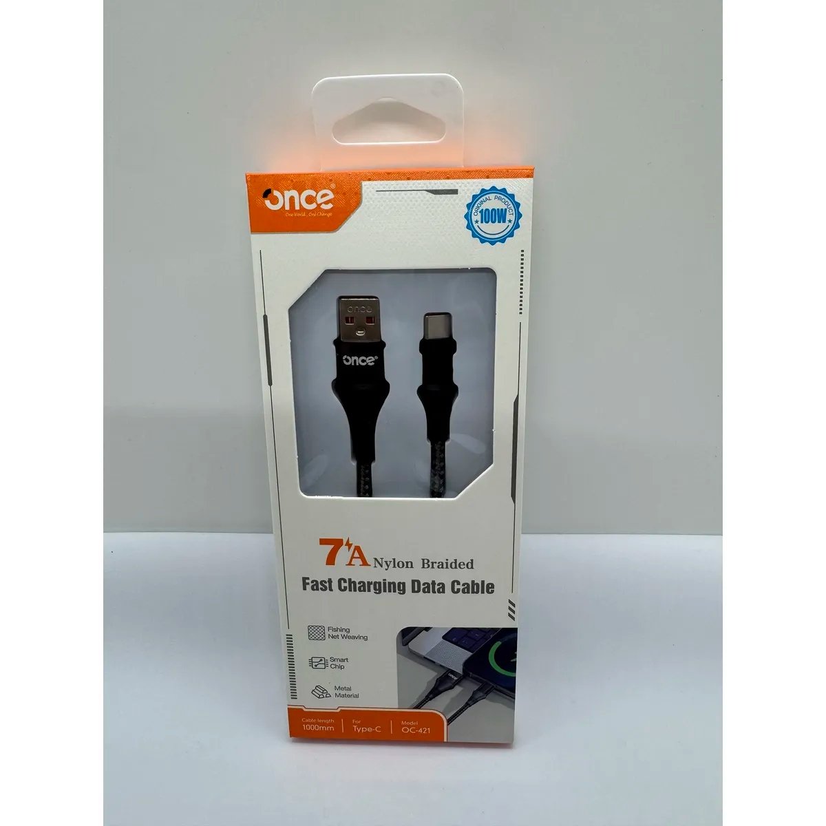 CABLE ONCE TIPO C  OC-421 100W 7A, 1M