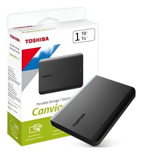 DISCO DURO EXTERNO TOSHIBA CANVIO BASICS, 1TB, USB 3.0, 2.5", NEGRO.