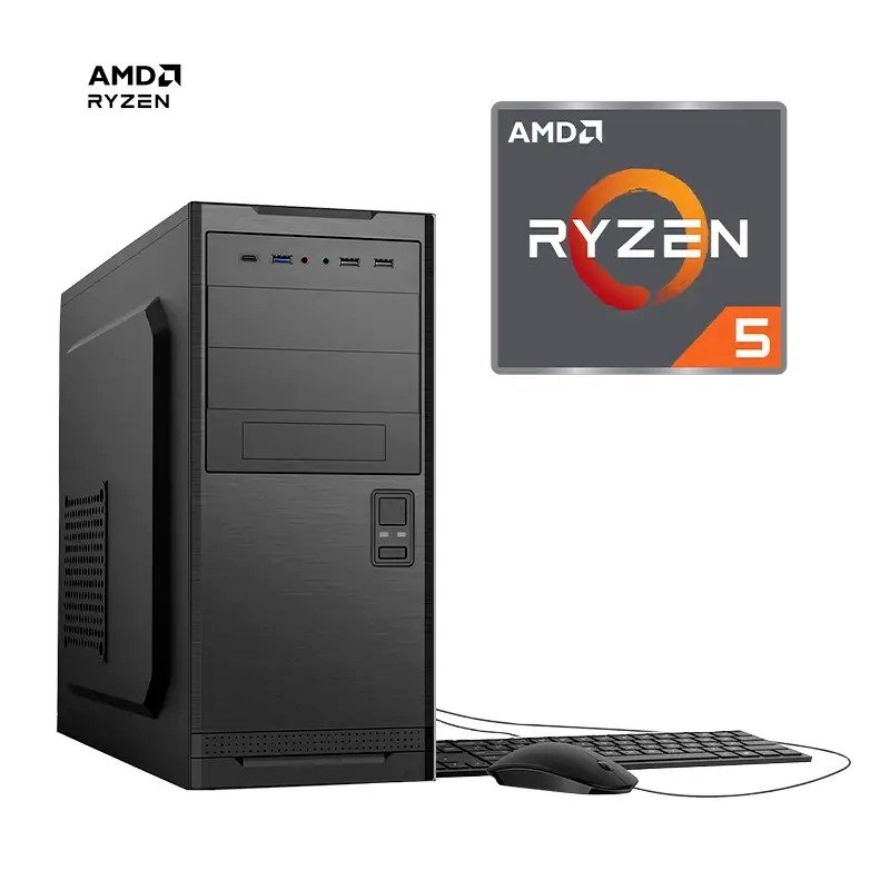 CPU AMD RYZEN 5 5600GT, PLACA MSI A520M-A PRO, 8GB RAM DDR4, SSD 500GB SN350 NVME, CASE TEROS TE-1034