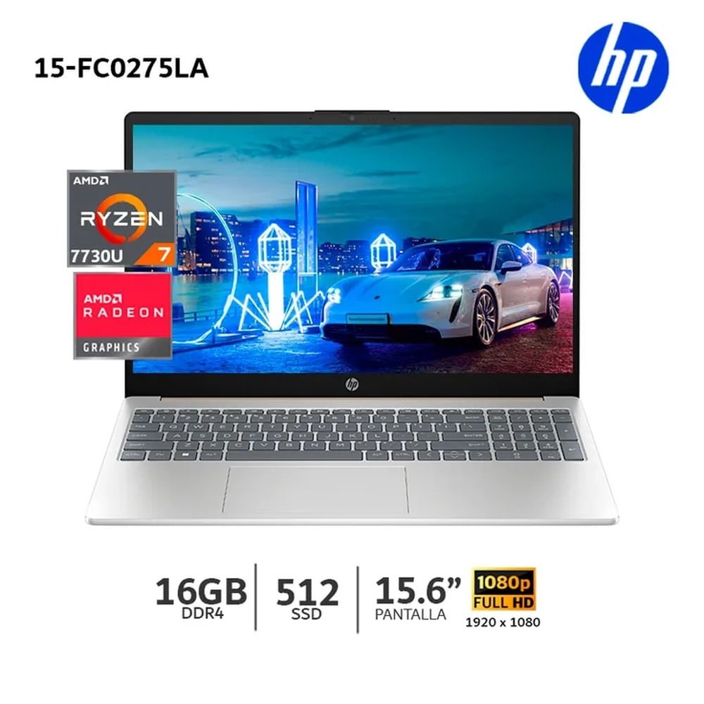 NOTEBOOK HP 15 FC0275LA 15.6 FHD AMD RYZEN 7 7730U, 16GB RAM, SOLIDO 512GB — HILAX.PE Camaná