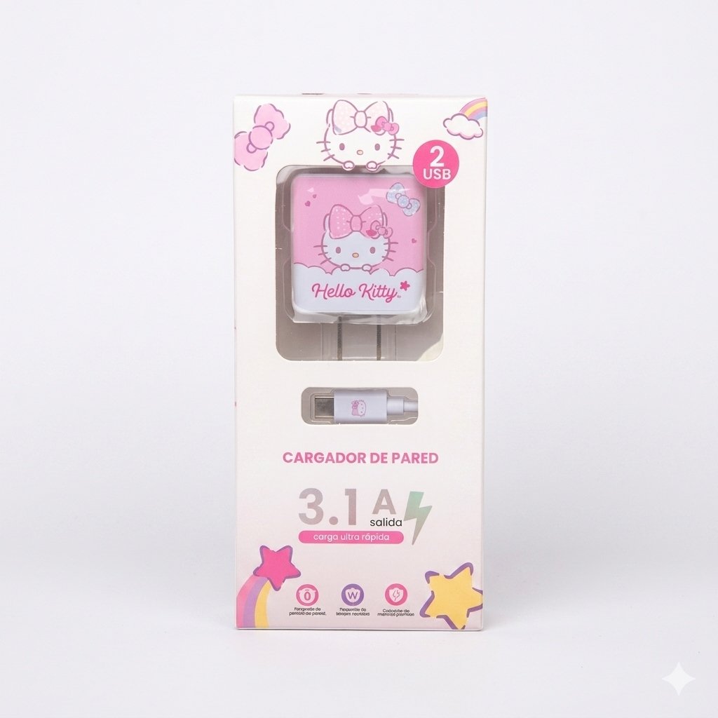CARGADOR ROMAX V8 HELLO KITTY 3.1 A HKA309