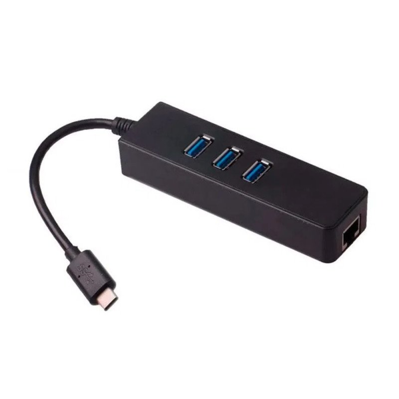 HUB USB TIPO C  CON LAN USB 3.0 X 3 PLASTICO KNT-1143