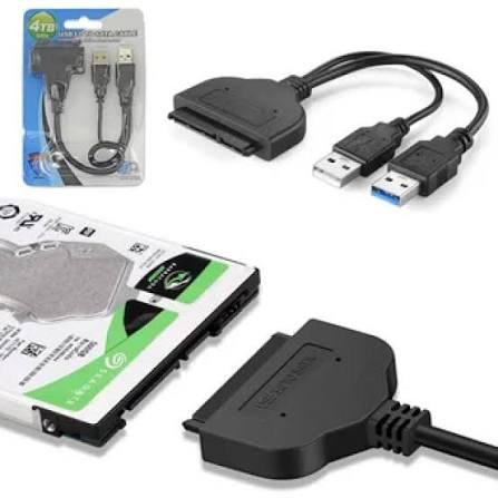 ADAPTADOR USB 3.0 A SATA + USB 2.0 P/DISCO DURO 2.5",3.5"/ BLISTER AZUL/BLANCO