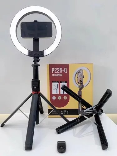 ARO DE LUZ LED CON TRIPODE 10" P225-Q ALUMINIO 2.3M — HILAX.PE Camaná