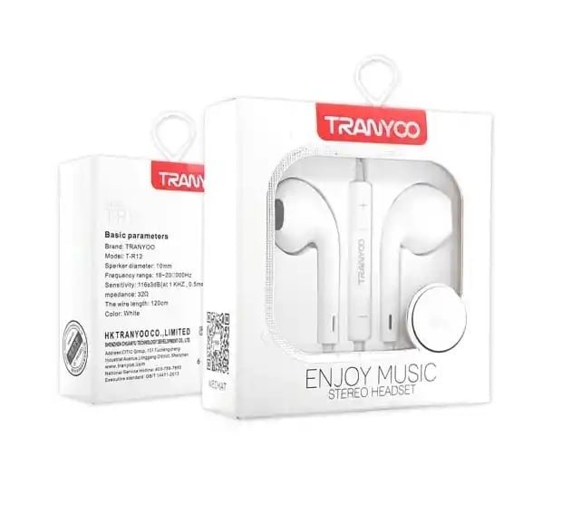 AUDIFONO IPHONE TRANYCO T-R14 BLANCO