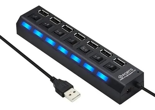 HUB USB CQT-H072 7 EN 1 BLISTER AZUL