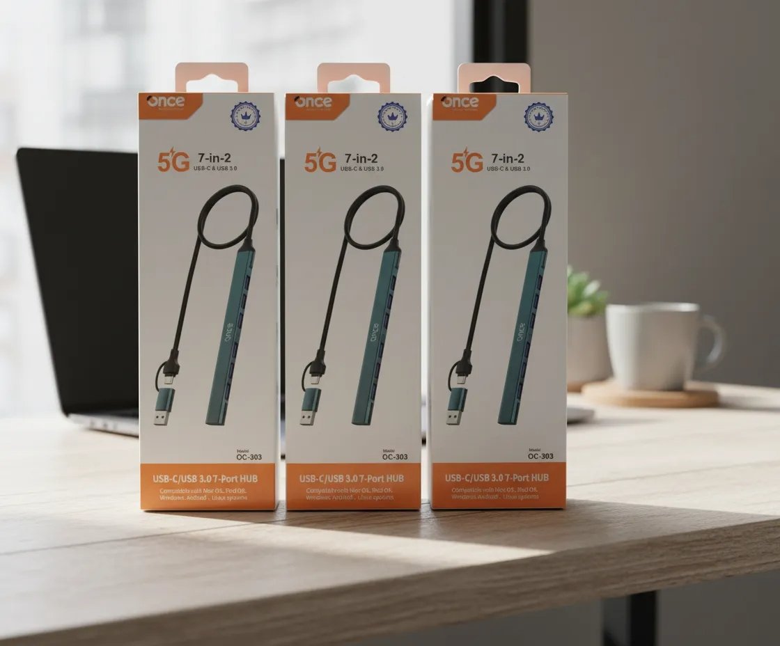 HUB USB ONCE OC-304 7 EN 2 USB-C/USB-A 2.0 - 3.0