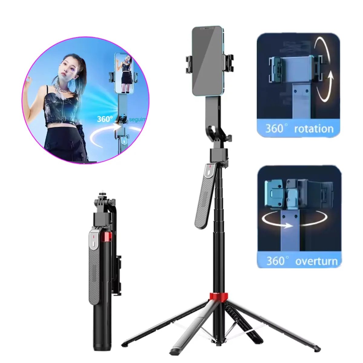 TRIPODE SELFIE STICK WEP-Q185 CON SEGUIMIENTO 1.8M — HILAX.PE Camaná