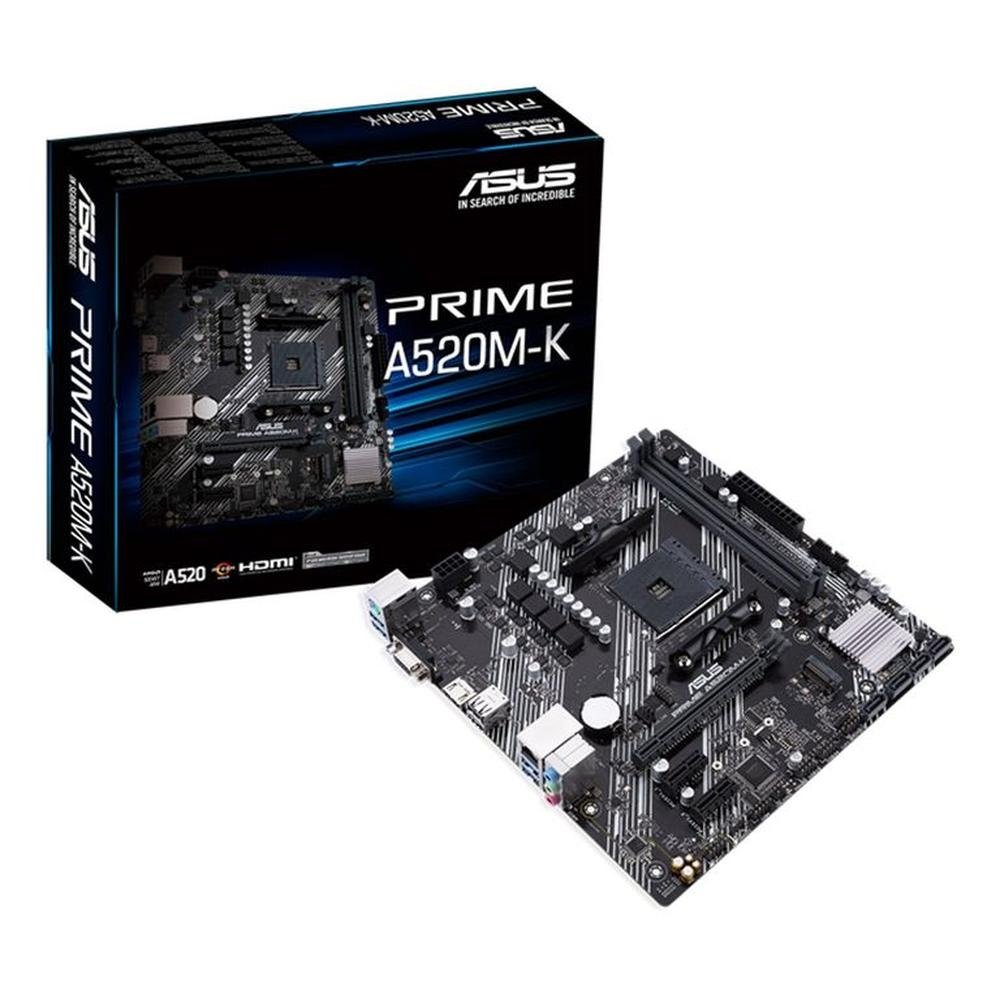 PLACA MADRE ASUS PRIME A520M-K, CHIPSET AMD A520, SOCKET AMD AM4, MICRO ATX