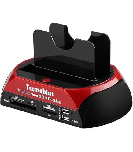 ESTACION DOCKING USB 3.0 DUAL MULTILECTOR 2.5" 3.5" SATA D/TARJETA SD, MS, TF, P/PC / CAJA ROJA
