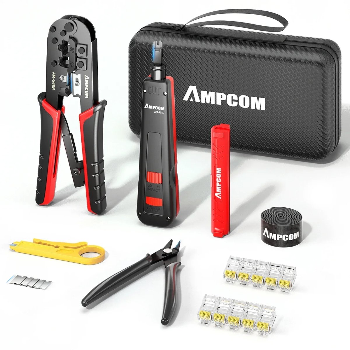KIT DE HERRAMIENTA AMPCOM  DE PRENSADO RJ45 — HILAX.PE Camaná
