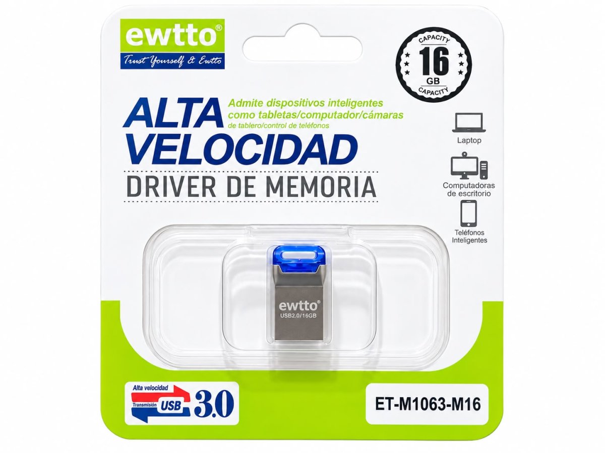 MEMORIA USB EWTTO 16GB ET-M1063 MINI